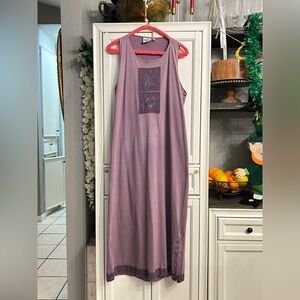 Johnny Was Purple Vintage Maxi Tshirt Dress Size Med Boho Beach